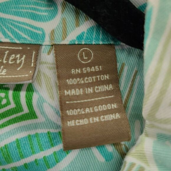 Jane Ashley Womens Button Up Multi-Color Size Large 100% Cotton Long Sleeve - Picture 6 of 12